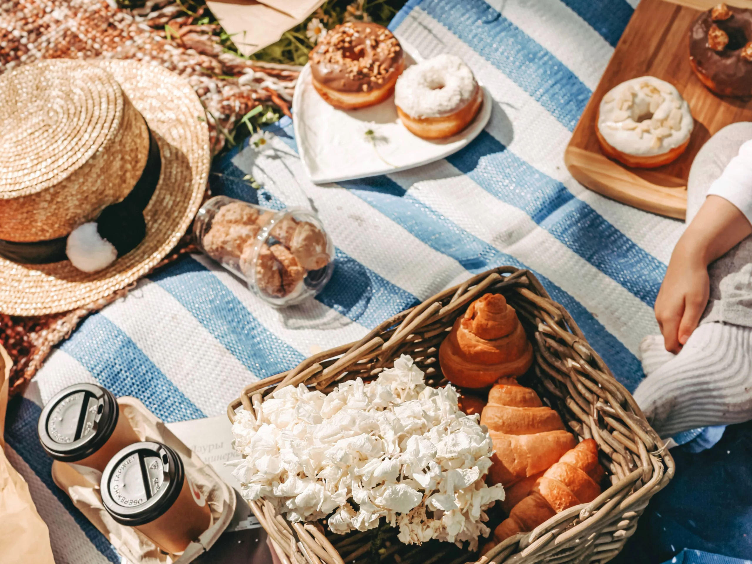 image showing food on a picnic blanket in thailand
