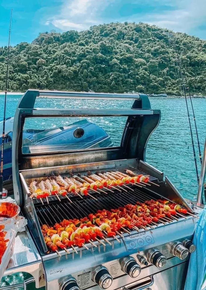 image of our guests' catch on the bbq in koh samui, thailand