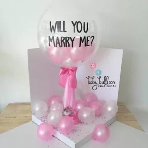 image showing marriage proposal burst decoration for proposal on luxury boat charter on samui