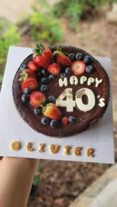 image showing 40th birthday cake for luxury boat charter samui