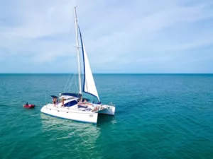 sailing on our slider catamaran 43 luxury charter on koh samui, thailand